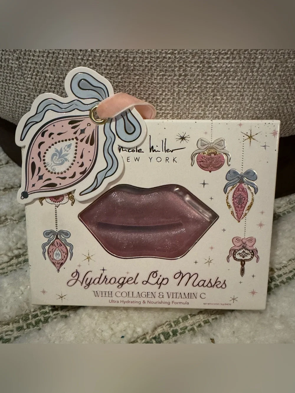 Nicole Miller New York Hydrating Hydrogel Lip Masks Holiday Gift Set - New 10 ct